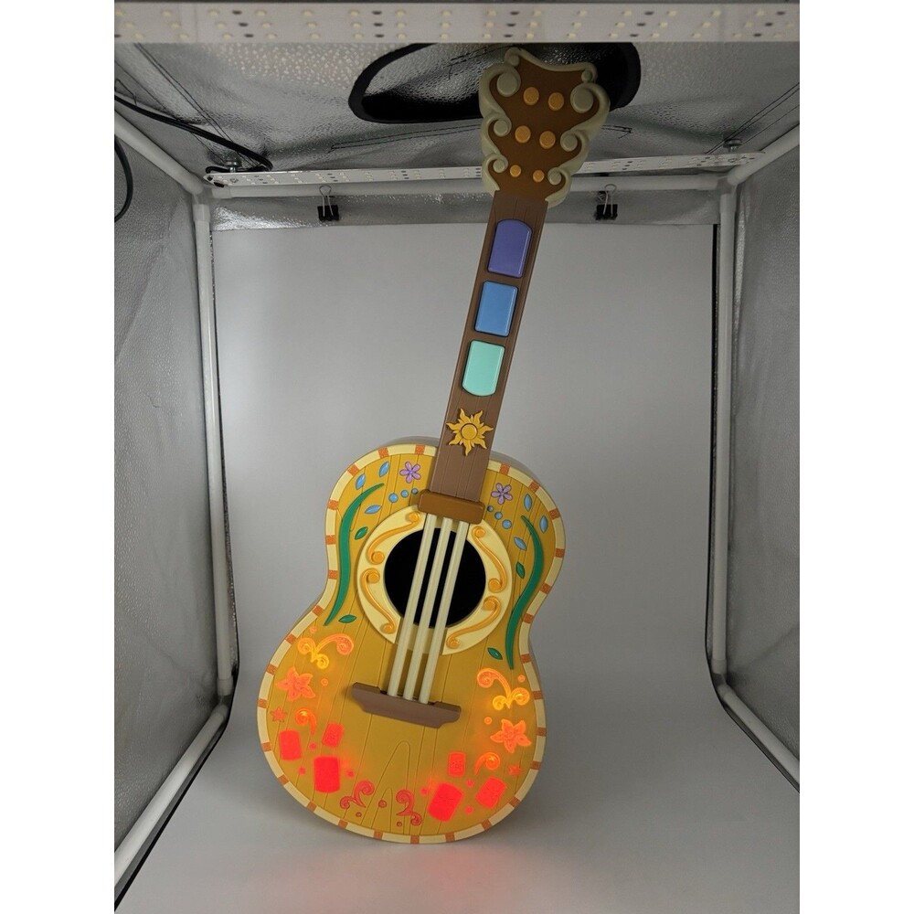 Disney Store Interactive Musical light up Guitar Rapunzel Tangled, TESTED, WORKS